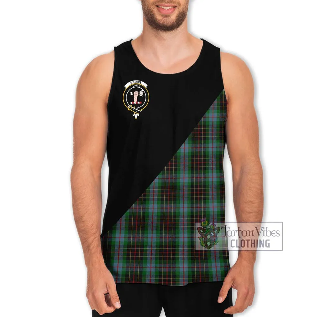 Brodie Hunting Tartan Men's Tank Top with Family Crest and Military Logo Style