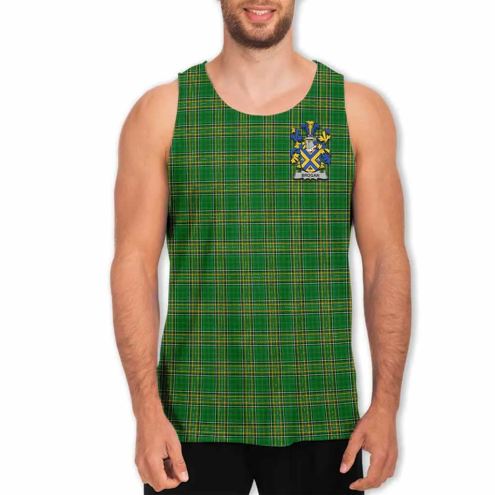 Brogan Irish Clan Tartan Men's Tank Top with Coat of Arms