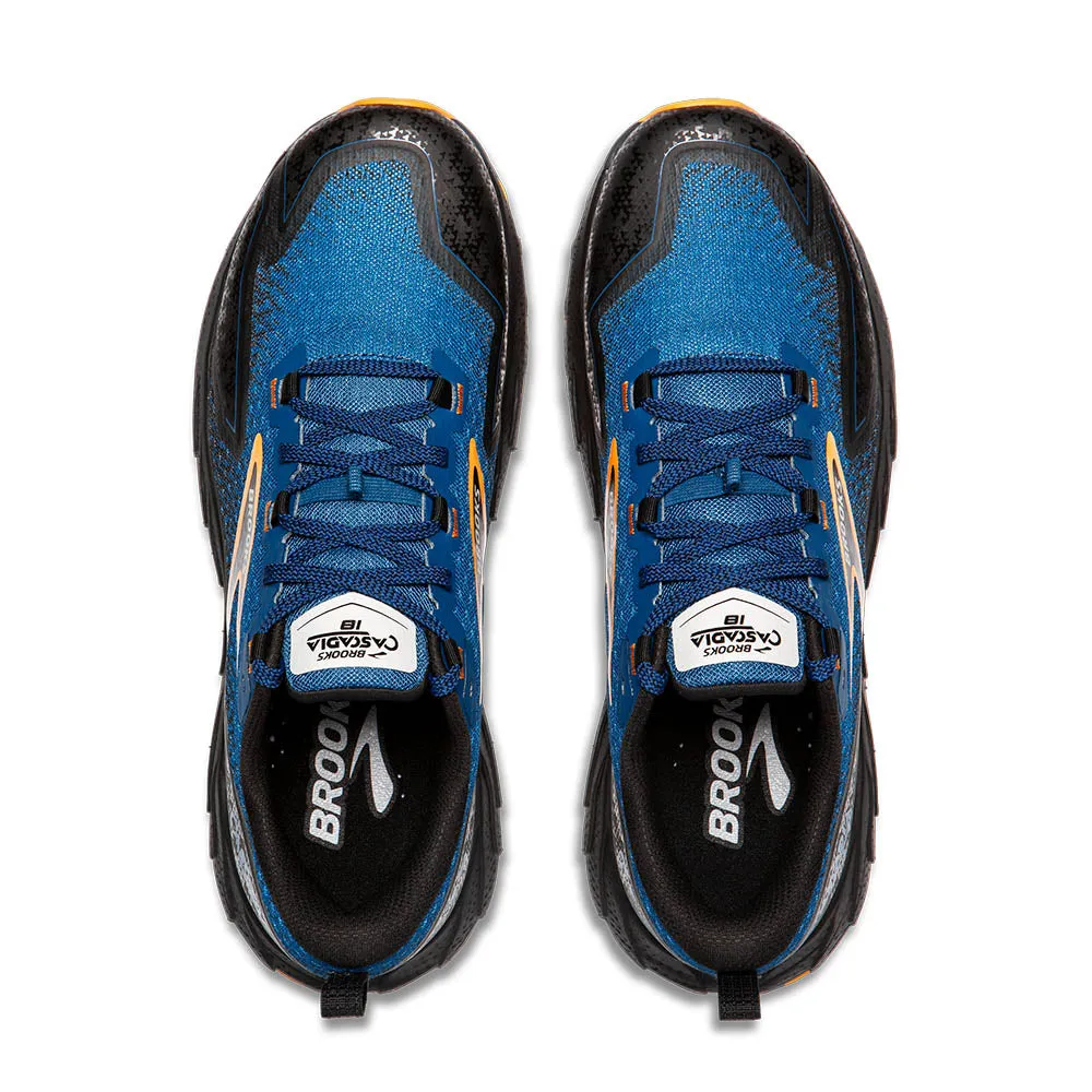 Brooks Cascadia 18 (Mens) - Blue Sapphire/Black/Orange