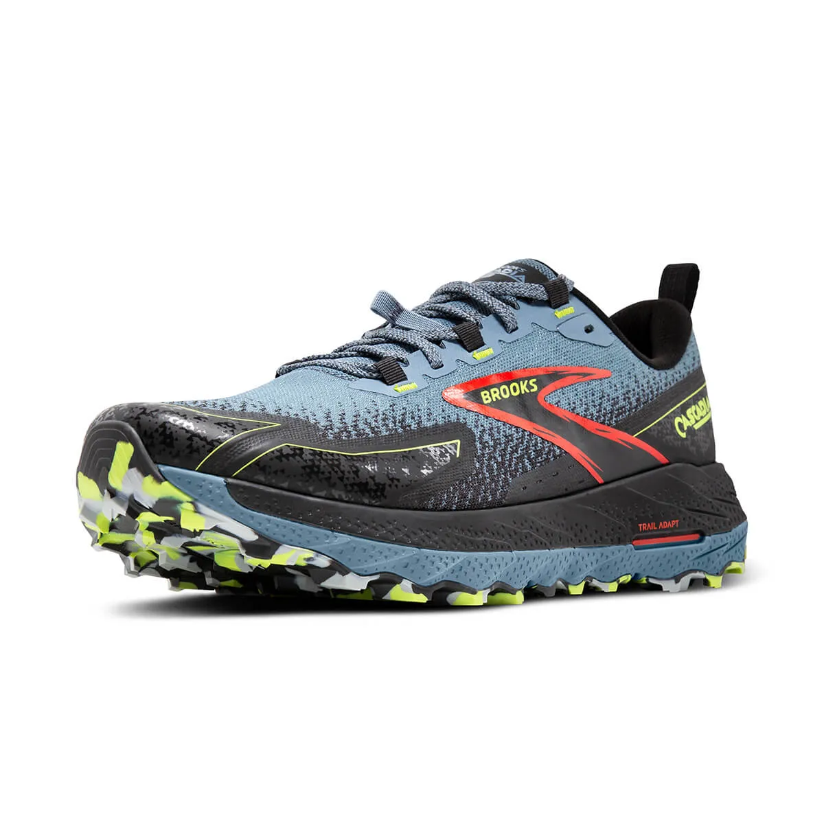 Brooks Cascadia 18 Mens | Citadel/ebony/lime