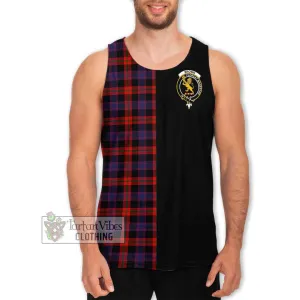 Brown (Broun) Tartan Men's Tank Top with Family Crest and Half Of Me Style