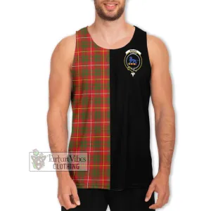 Bruce Modern Tartan Men's Tank Top with Family Crest and Half Of Me Style