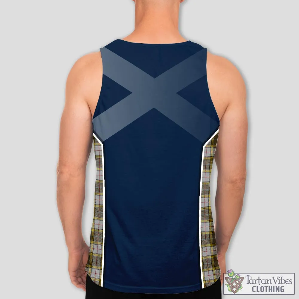 Buchanan Dress Tartan Men's Tanks Top with Family Crest and Scottish Thistle Vibes Sport Style