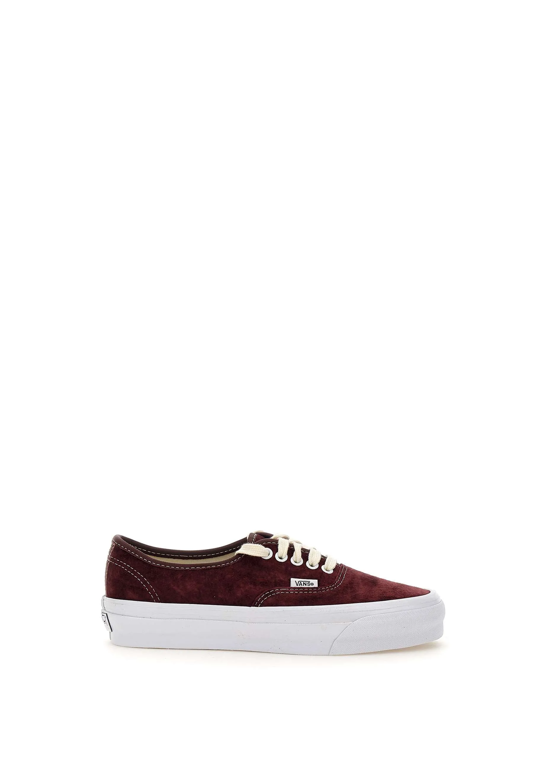 Burgundy Suede Sneakers with White Laces