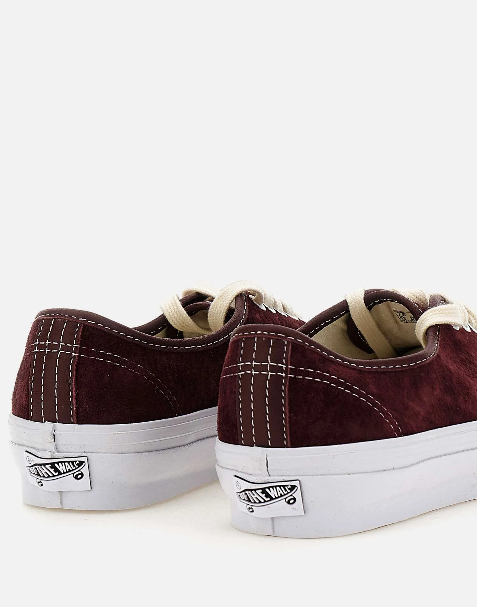 Burgundy Suede Sneakers with White Laces