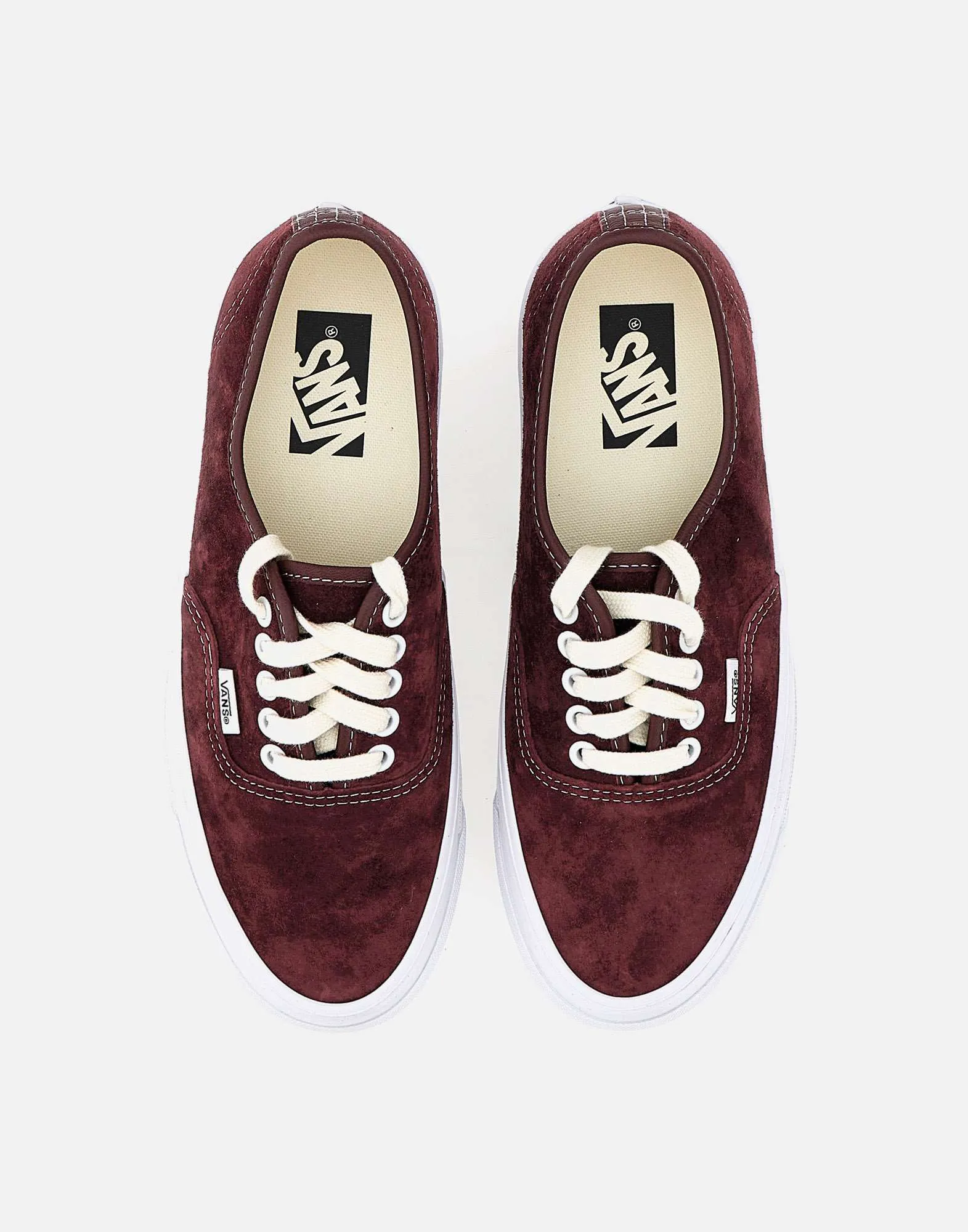 Burgundy Suede Sneakers with White Laces