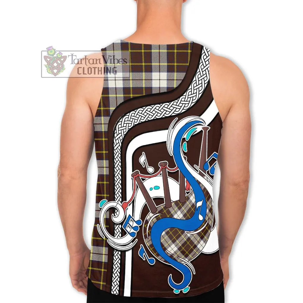 Burns Battalion Weathered Tartan Men's Tank Top with Epic Bagpipe Style