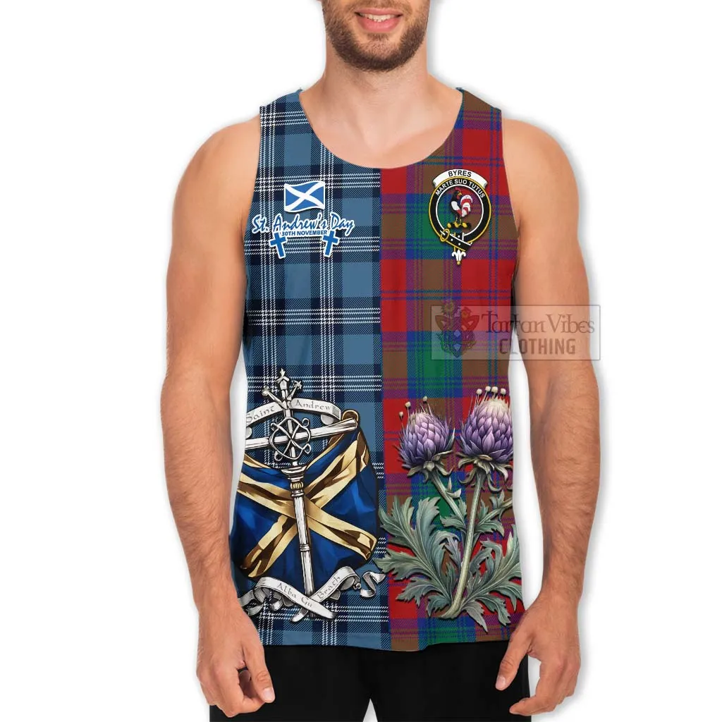 Byres (Byses) Tartan Men's Tank Top Happy St. Andrew's Day Half Tartan Style