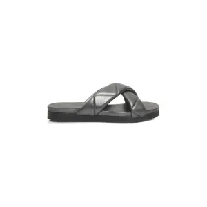 Cerruti 1881 Gray Sheepskin Women Sandal