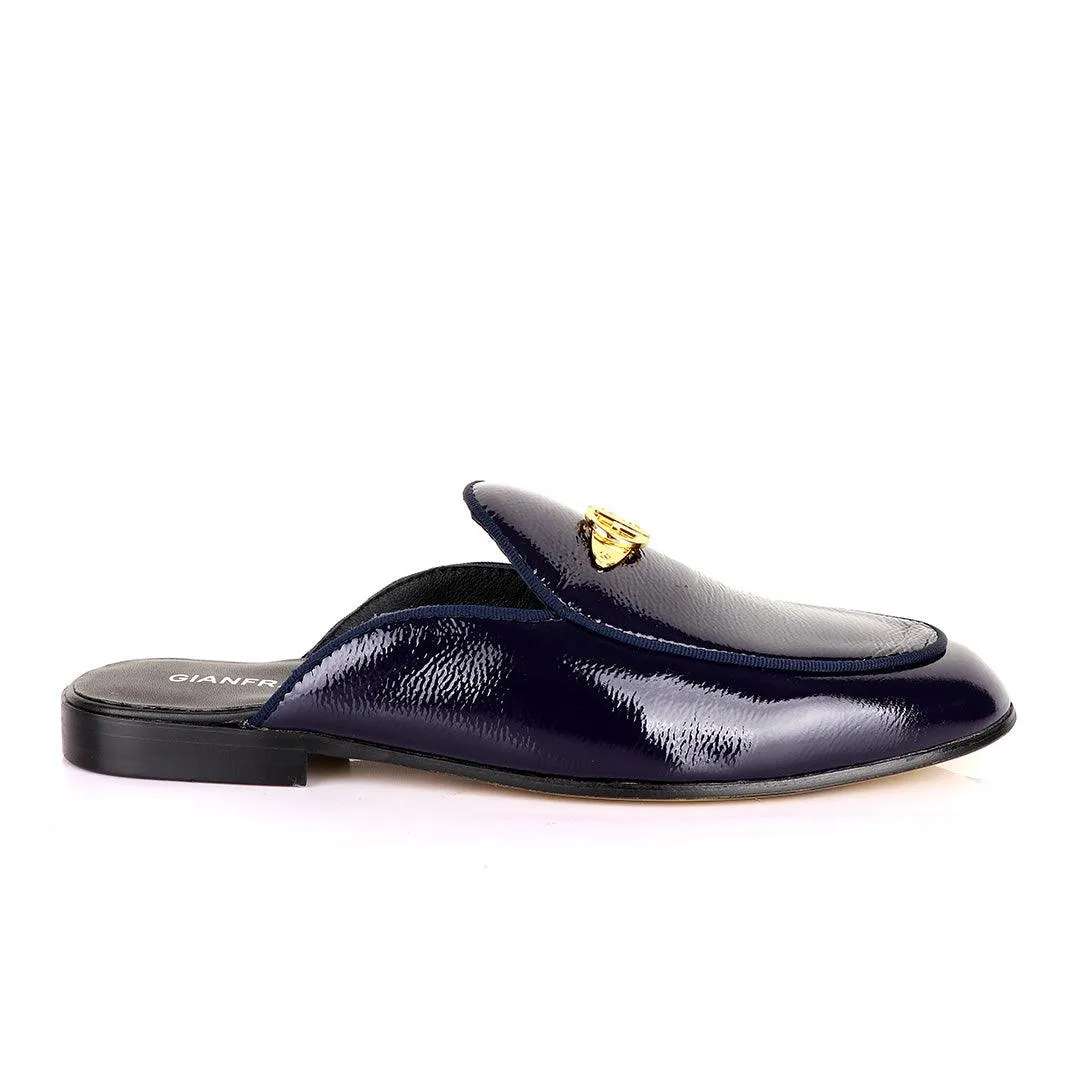 Cianfrranco Butteri Half Shoe With Gold Logo- Purple