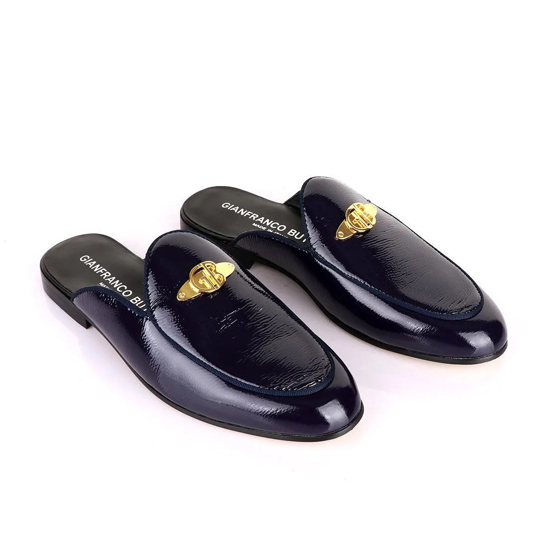 Cianfrranco Butteri Half Shoe With Gold Logo- Purple