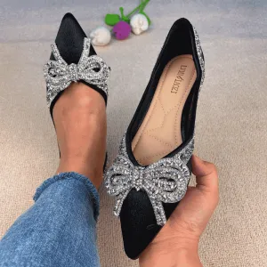 Cilool Rhinestone  Casual Comfort Dressy Flats For Wedding Bling Diamonds Bridal Shoes