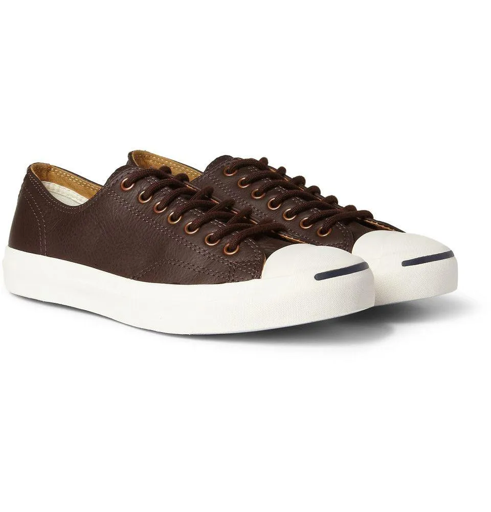 Converse Chocolate Jack Purcell Ox Velcro Low Top Leather Sneakers