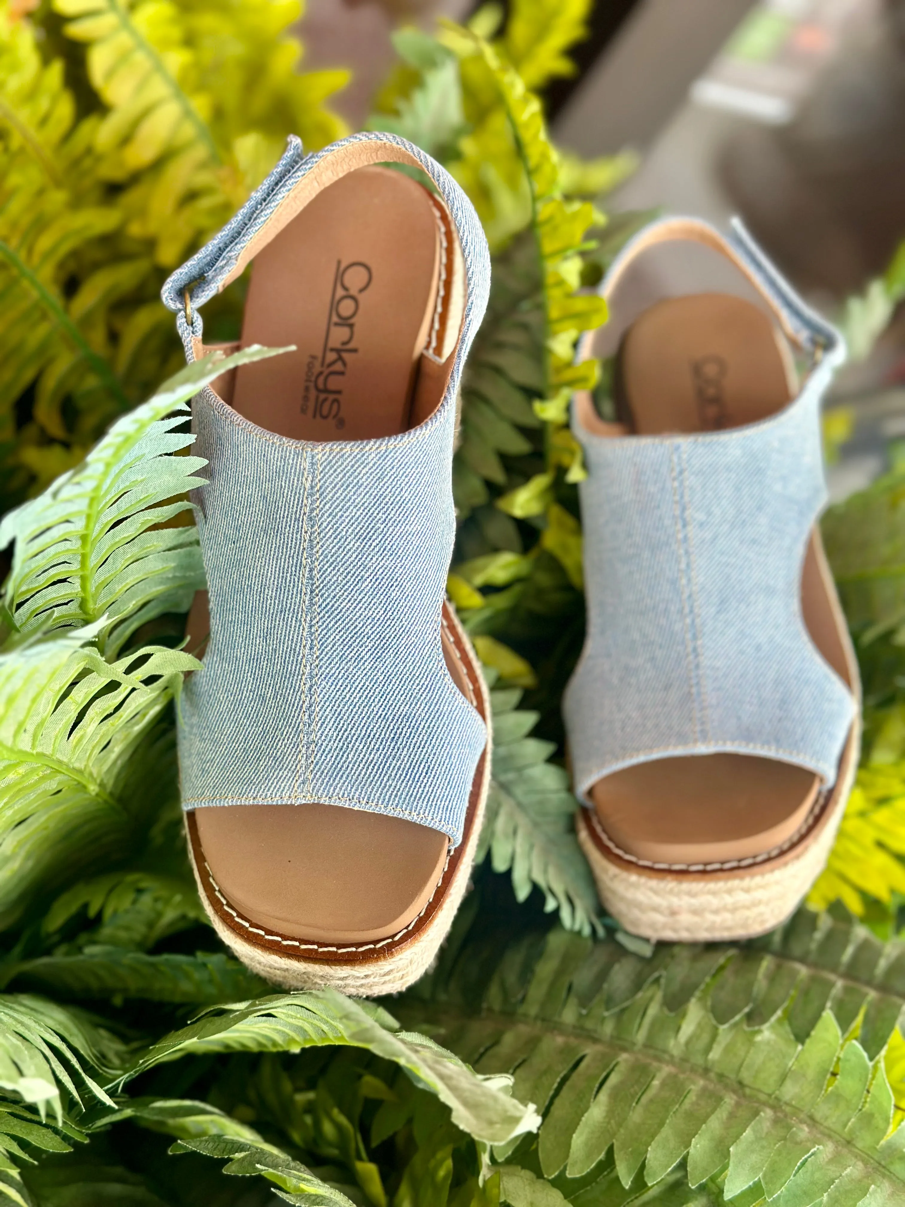 Corky's Denim Freddie Wedges