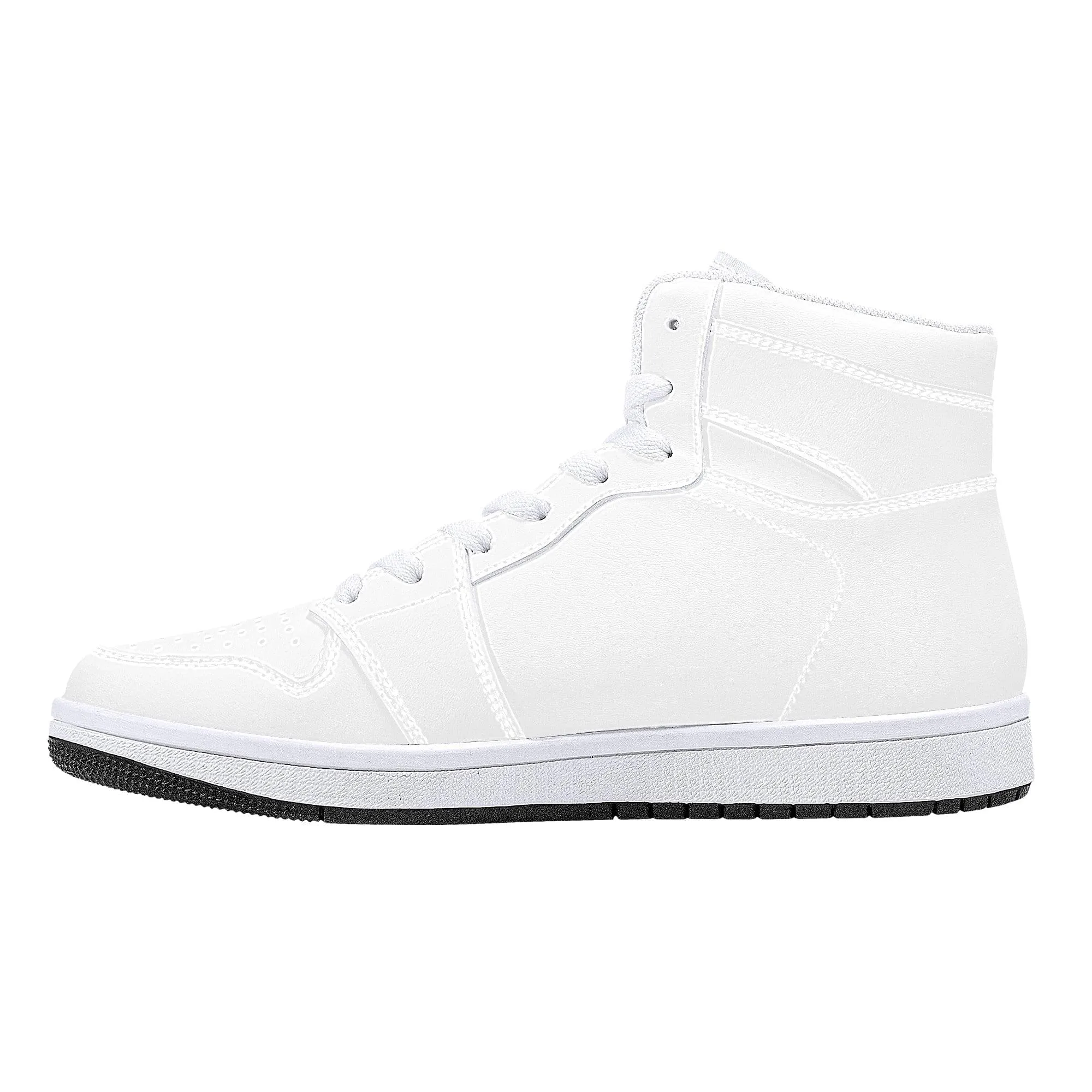 Custom High Top Sneakers  Leather - White D16