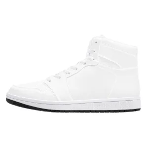 Custom High Top Sneakers  Leather - White D16