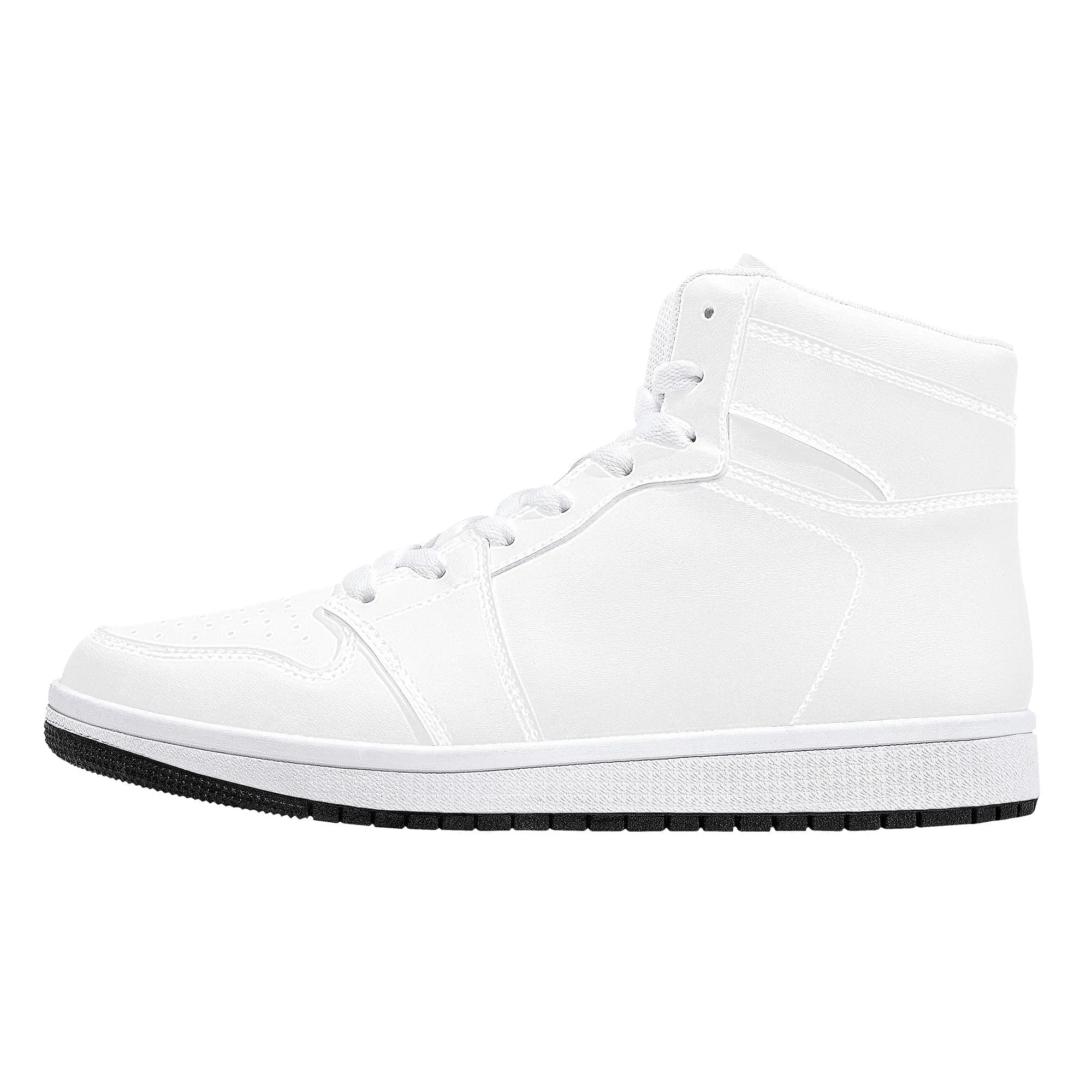 Custom High Top Sneakers  Leather - White D16