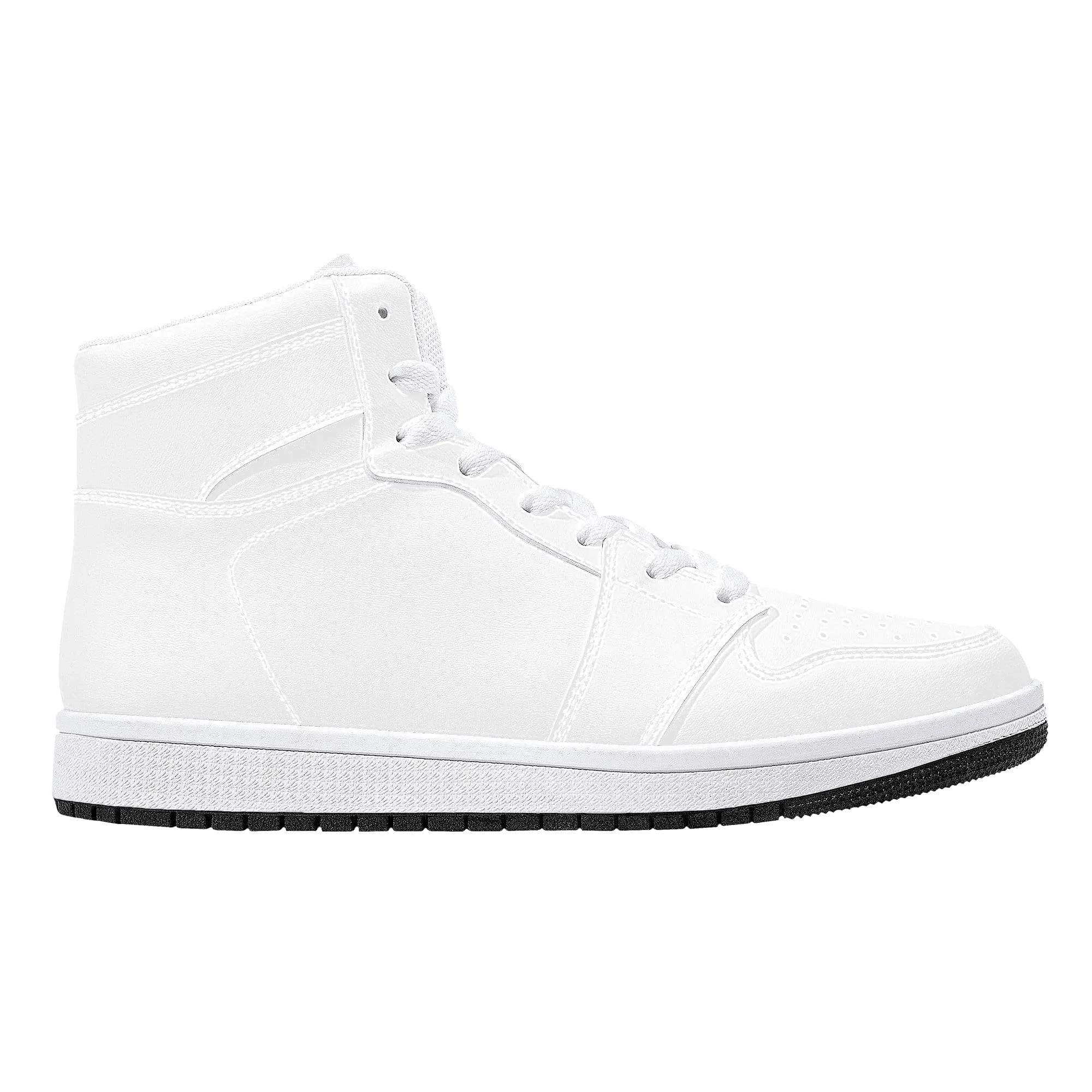 Custom High Top Sneakers  Leather - White D16