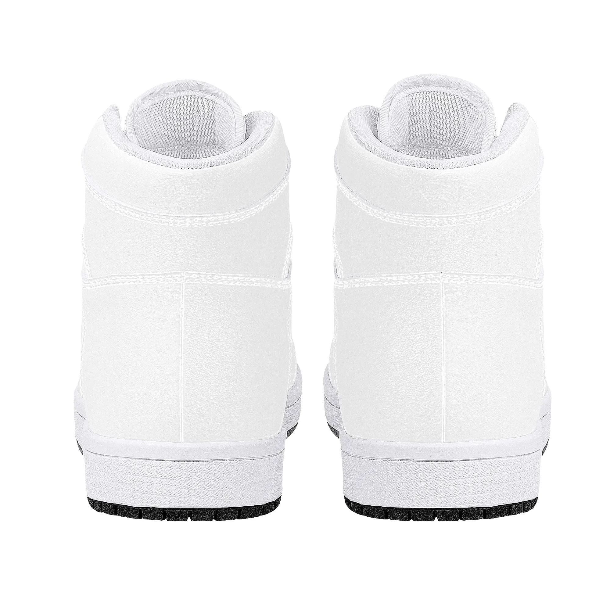 Custom High Top Sneakers  Leather - White D16