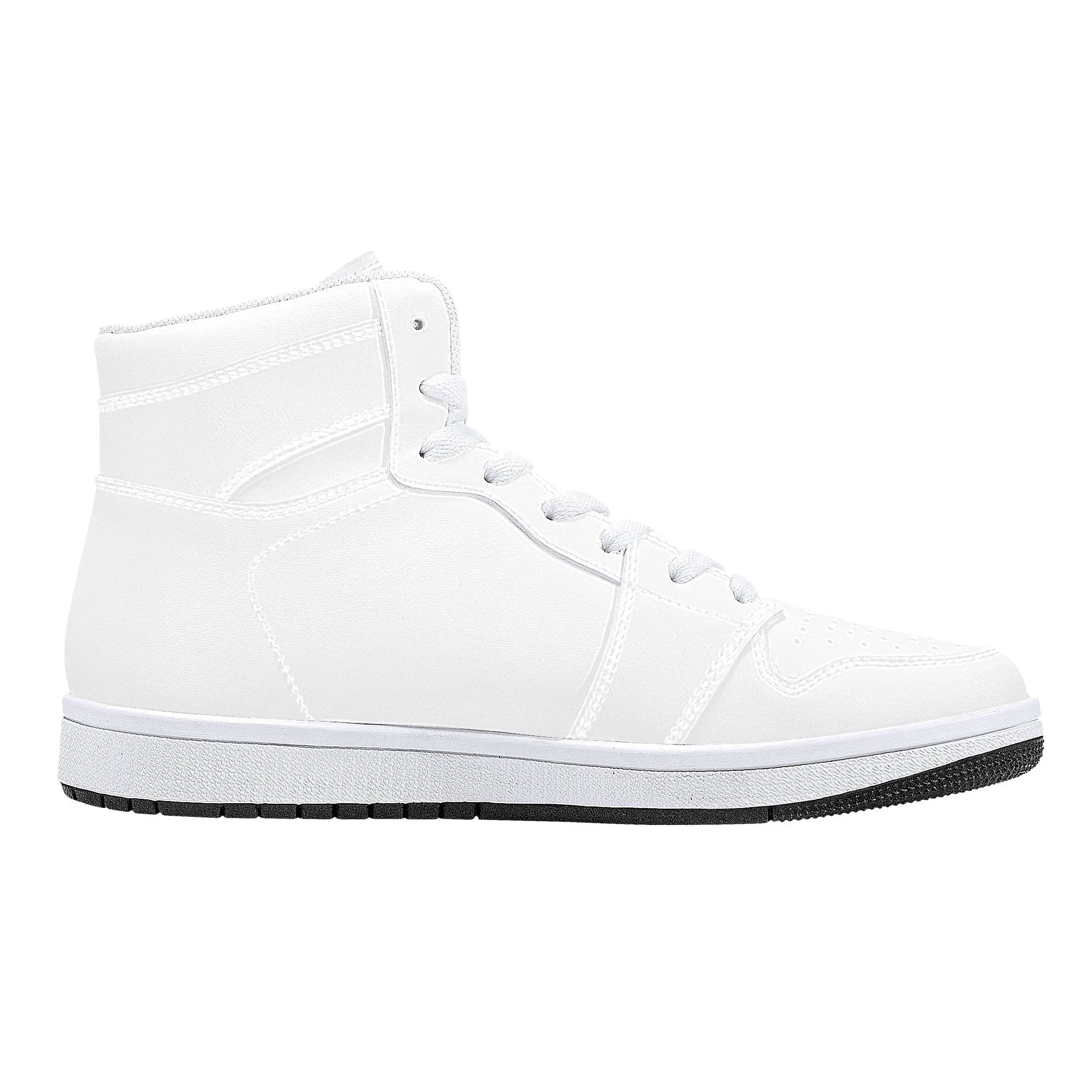 Custom High Top Sneakers  Leather - White D16