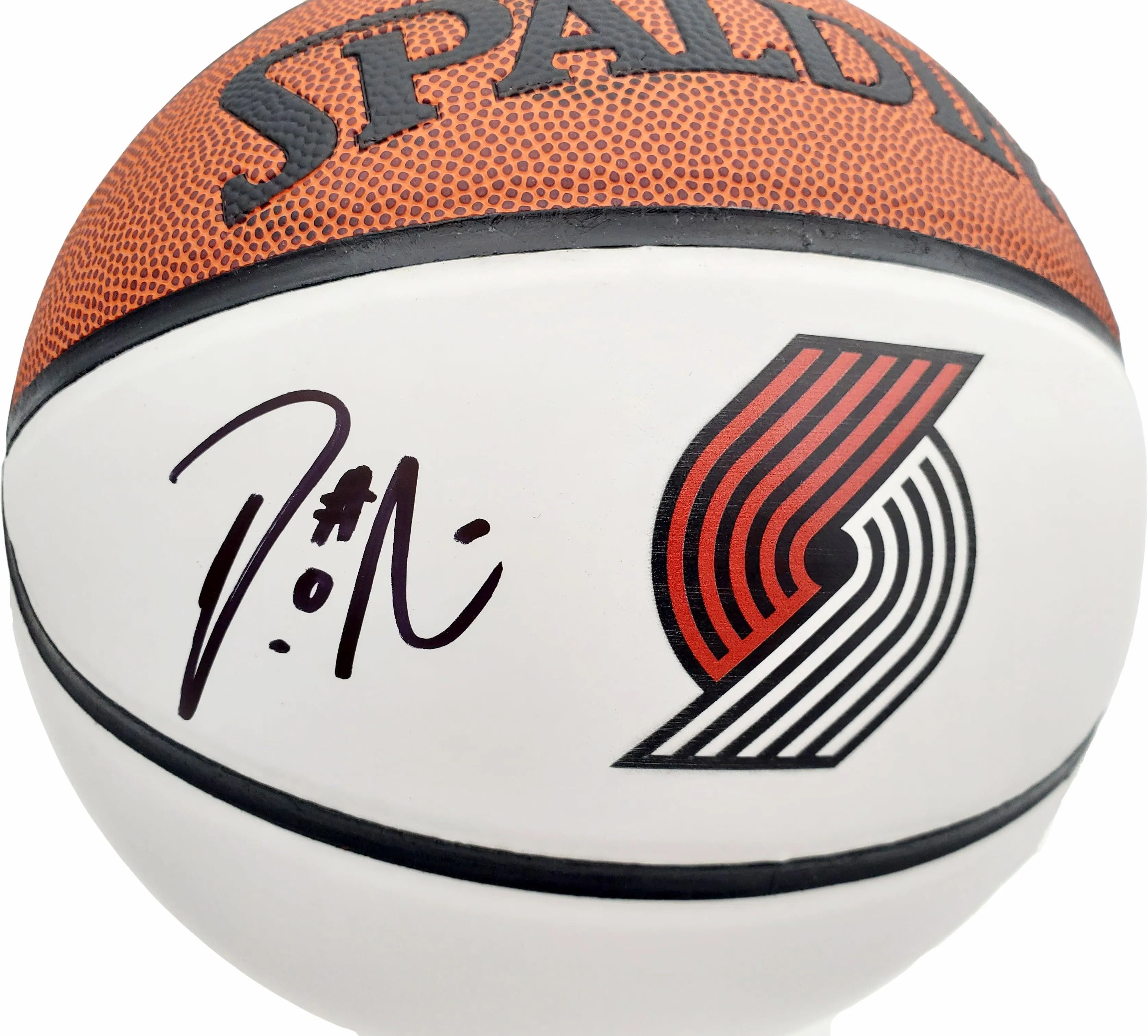 Damian Lillard Autographed Official Spalding Portland Trail Blazers White Logo Basketball Beckett BAS Stock #195278