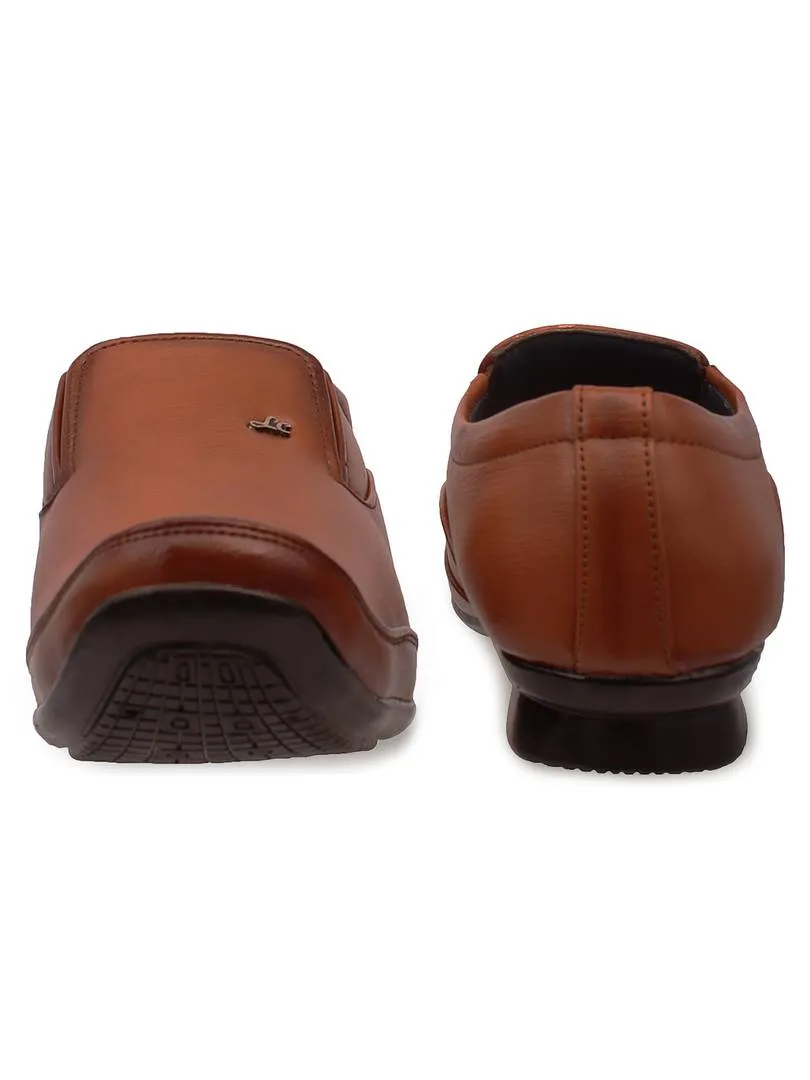 Designer Men's Tan Brown Slip-On Leatherette Office Party Ethnic Wear Formal Shoes