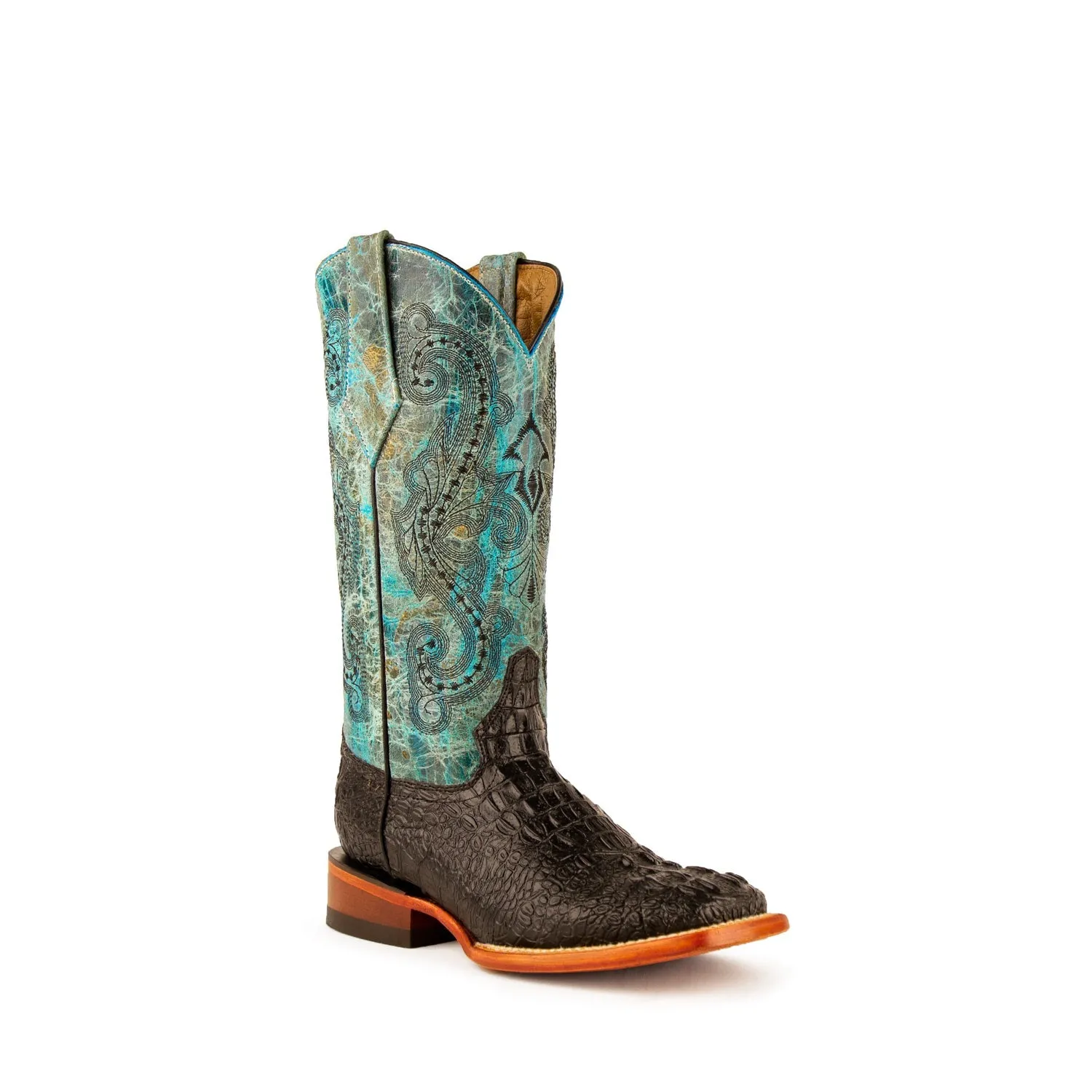 Ferrini Ladies Multi-Color Leather Caiman S-Toe Stampede Cowboy Boots