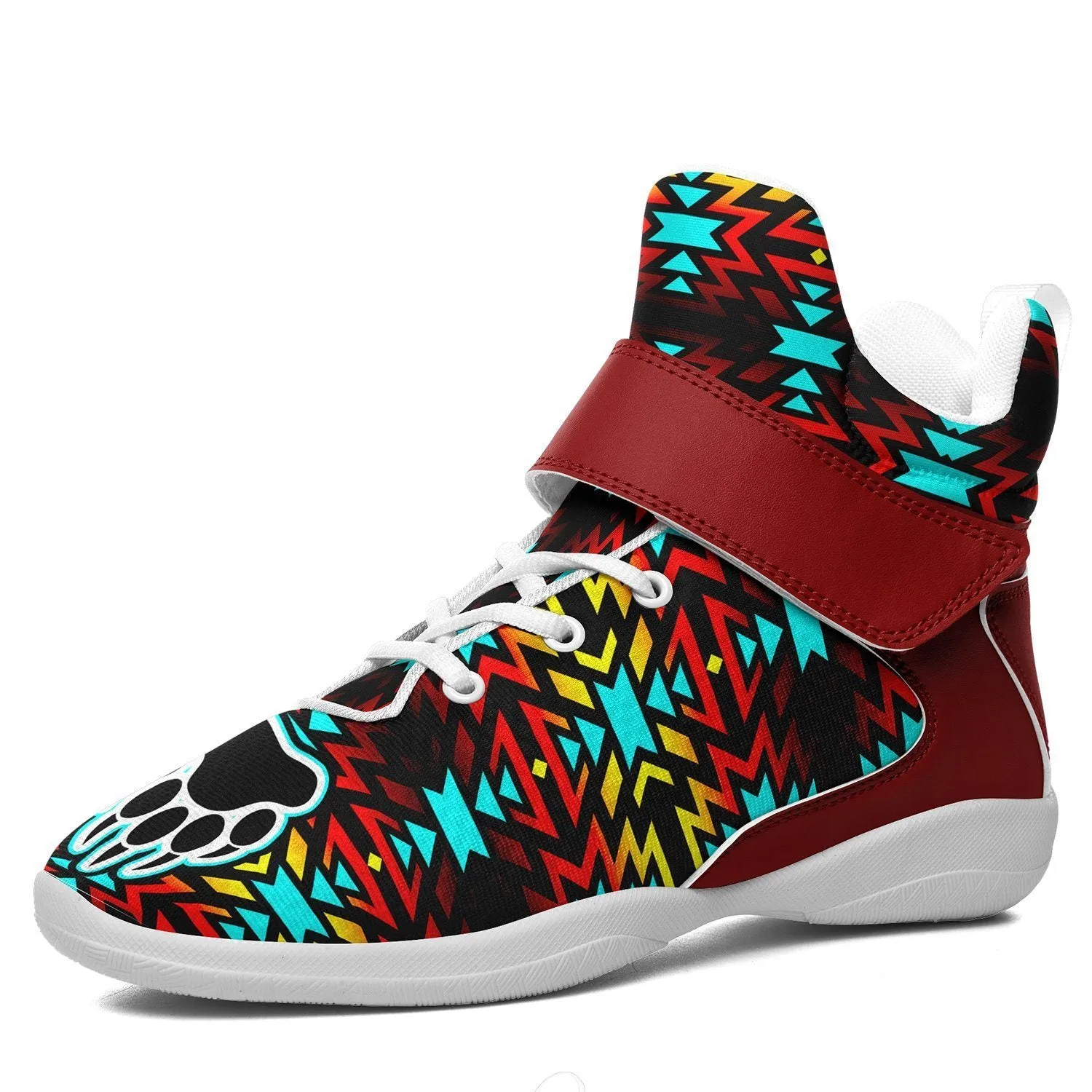 Fire Colors and Turquoise Bearpaw Ipottaa Basketball / Sport High Top Shoes