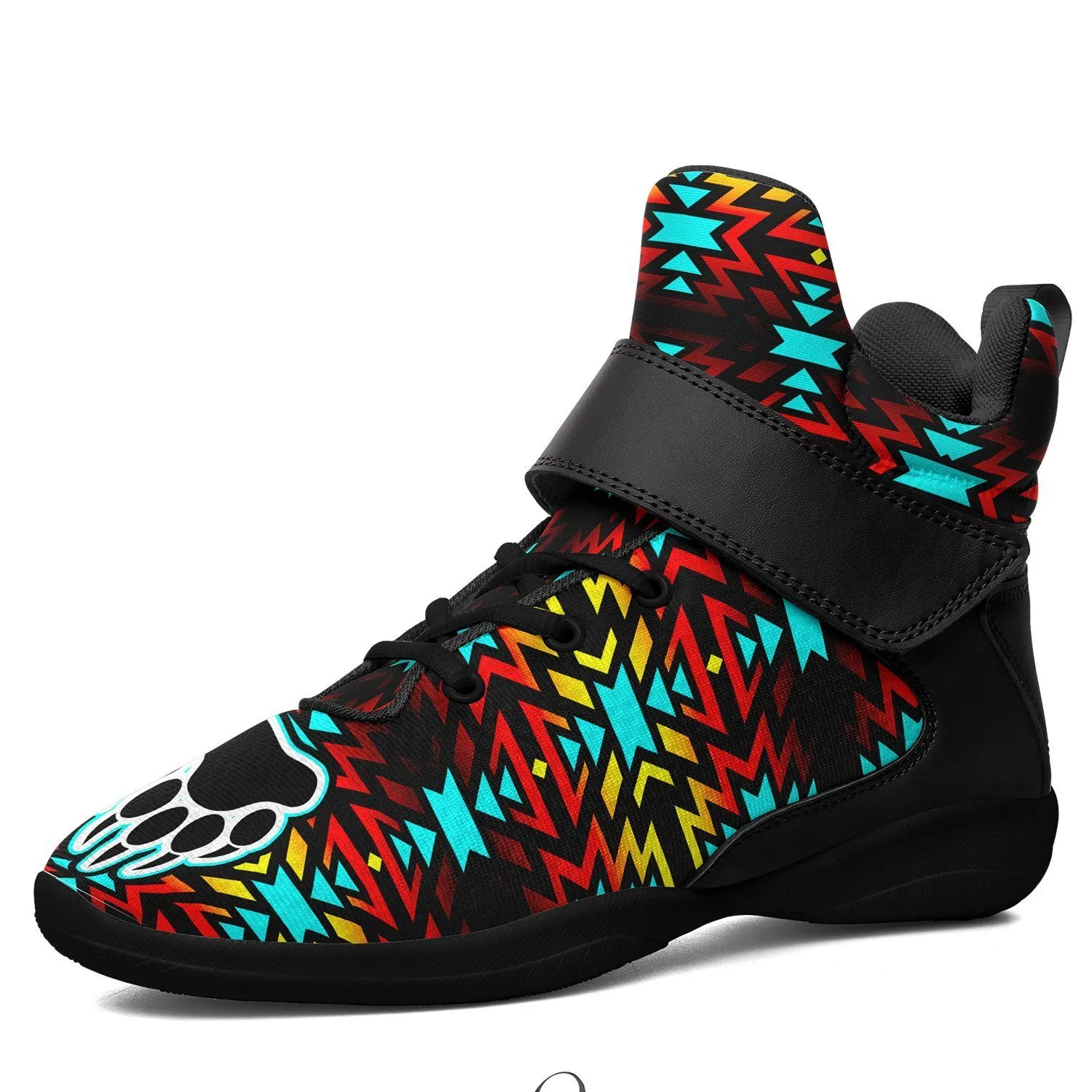 Fire Colors and Turquoise Bearpaw Ipottaa Basketball / Sport High Top Shoes