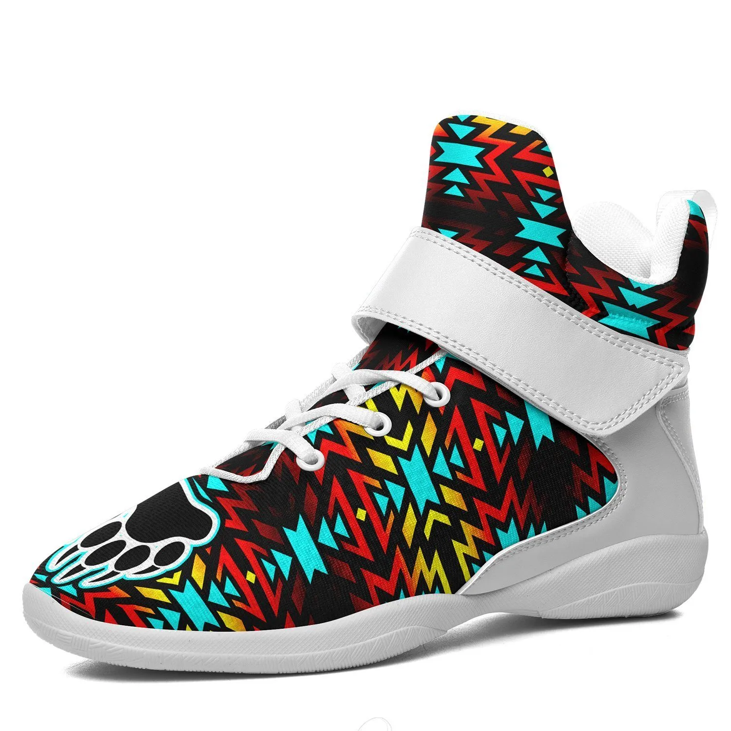 Fire Colors and Turquoise Bearpaw Ipottaa Basketball / Sport High Top Shoes