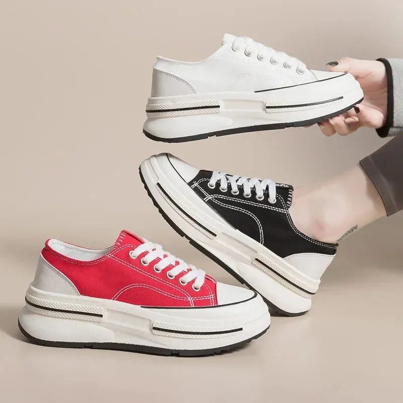 Florence - Trendy Thick-Soled Canvas Sneakers for Women