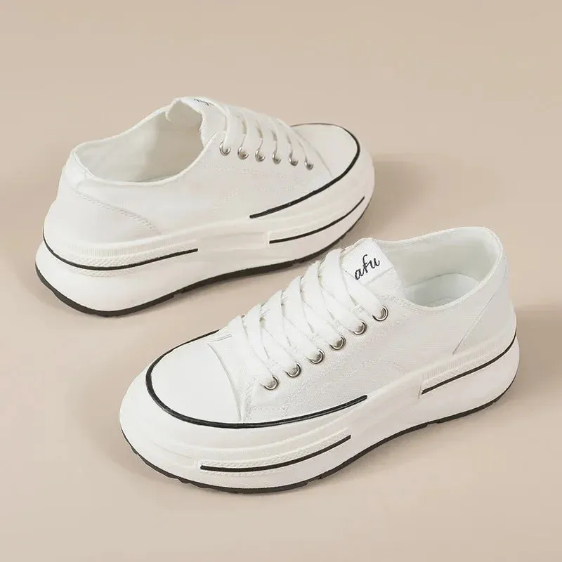 Florence - Trendy Thick-Soled Canvas Sneakers for Women