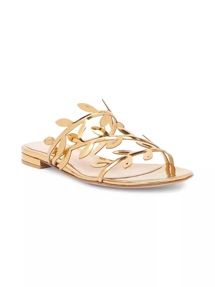 Gianvito Rossi Leaf Metallic Sandal