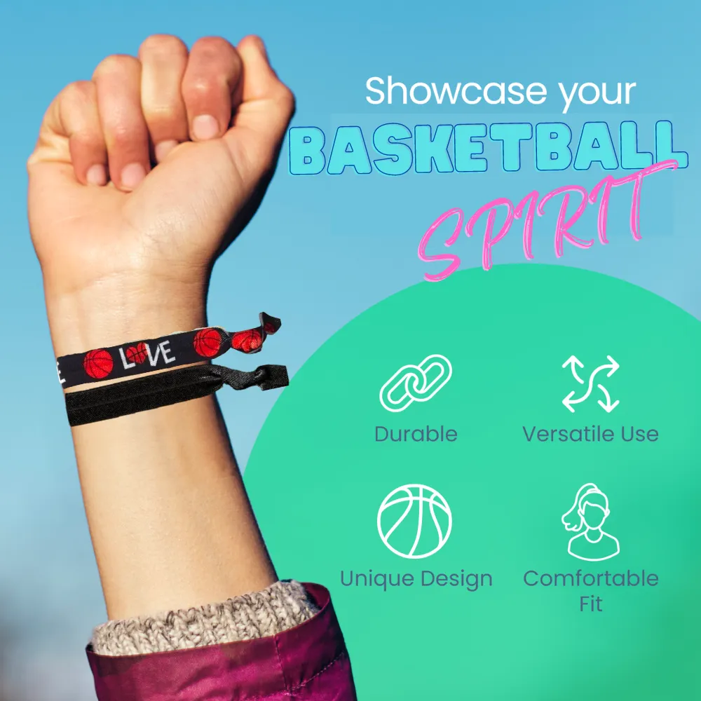 Girls Basketball Hair Ties Set- 5 Pack