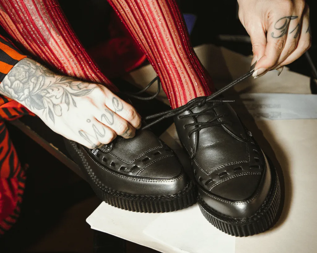 Gunmetal TUKskin™ Lace Up Creeper