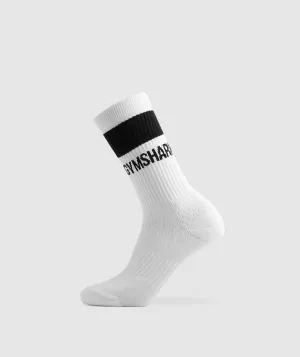 Gymshark Crew Socks 1pk - White