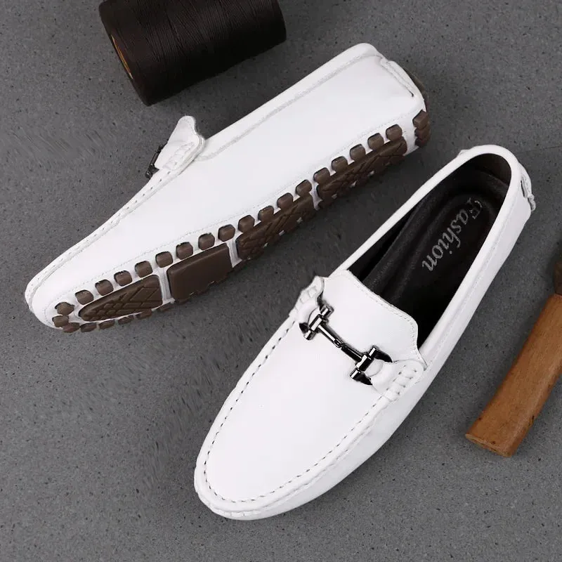 Hnzxzm Man Shoes Leather Genuine Summer Mens Moccasin Shoes Fashion Leather Loafer Shoes Men Luxury Big size 38-47 Male Casual Footwear