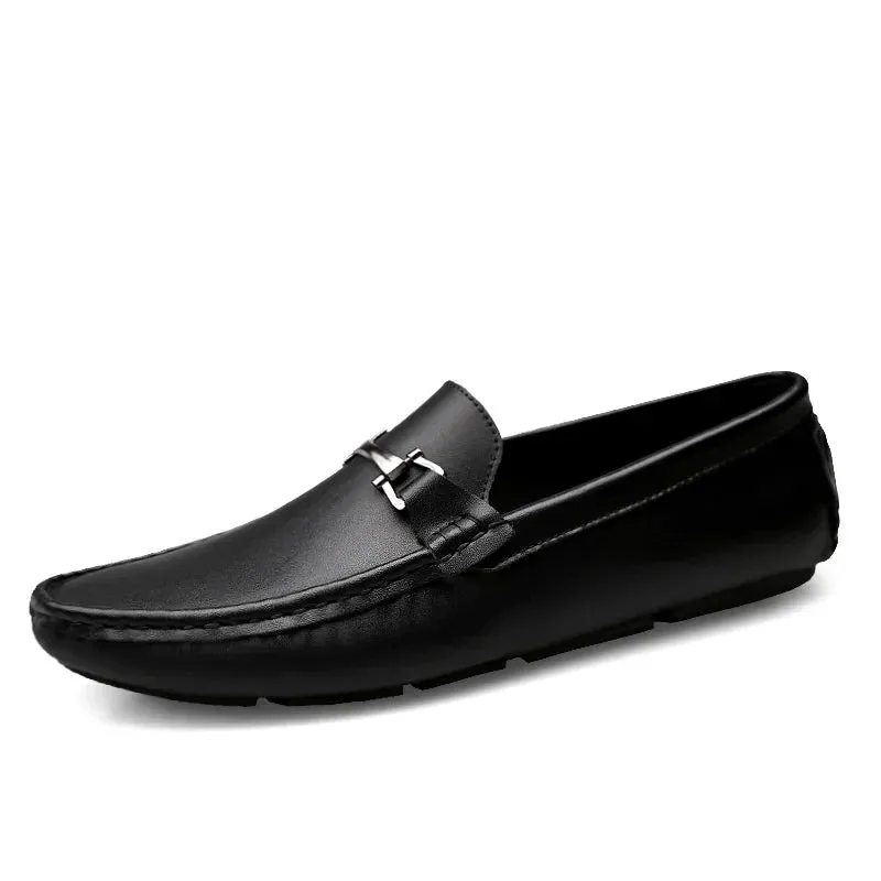 Hnzxzm Man Shoes Leather Genuine Summer Mens Moccasin Shoes Fashion Leather Loafer Shoes Men Luxury Big size 38-47 Male Casual Footwear