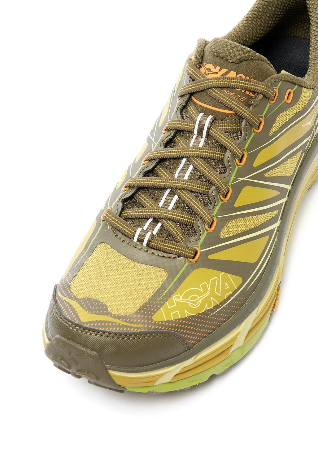 Hoka Unisex Mafate Speed 2 Trainers - Dark Olive / Golden Lichen