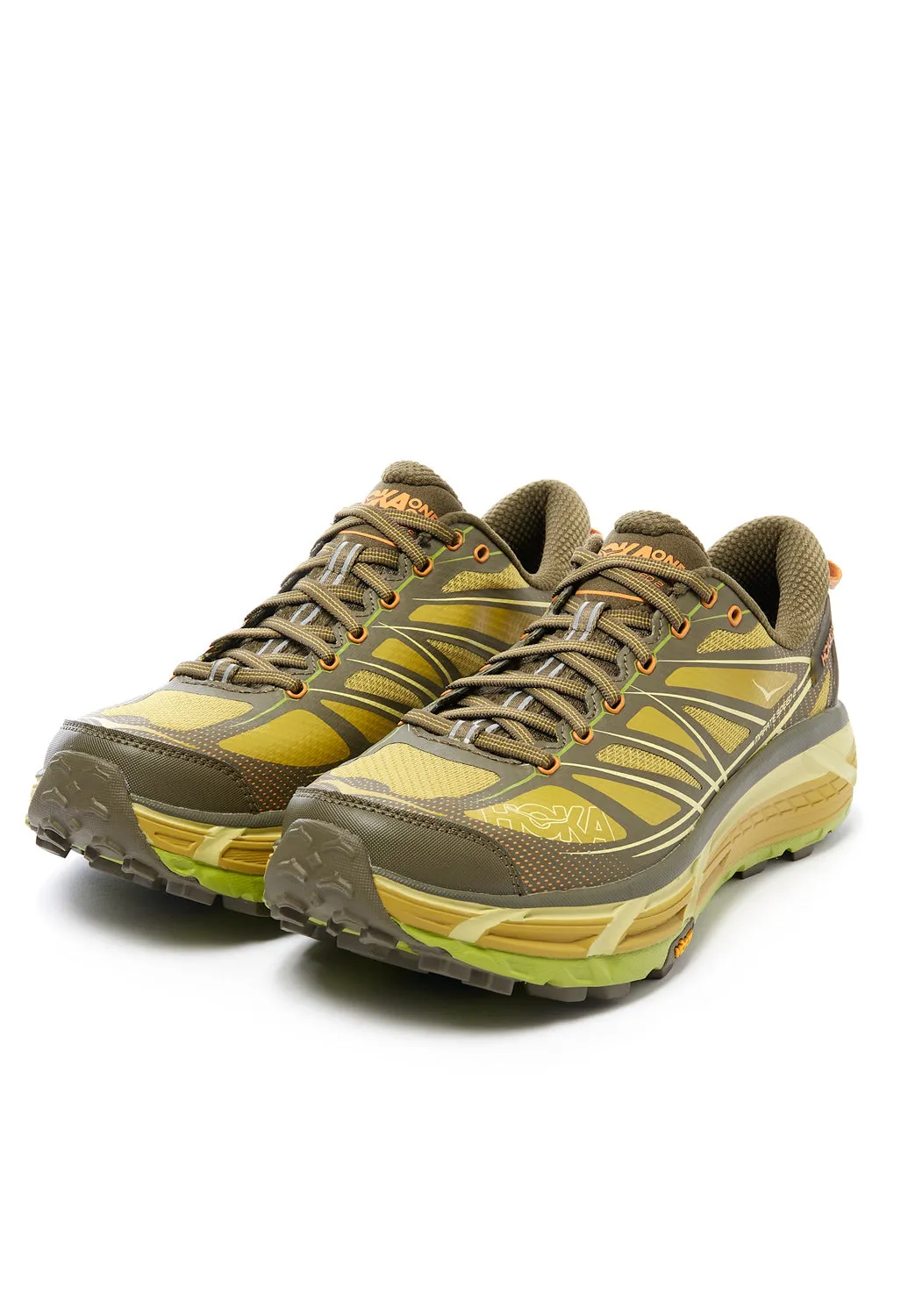 Hoka Unisex Mafate Speed 2 Trainers - Dark Olive / Golden Lichen