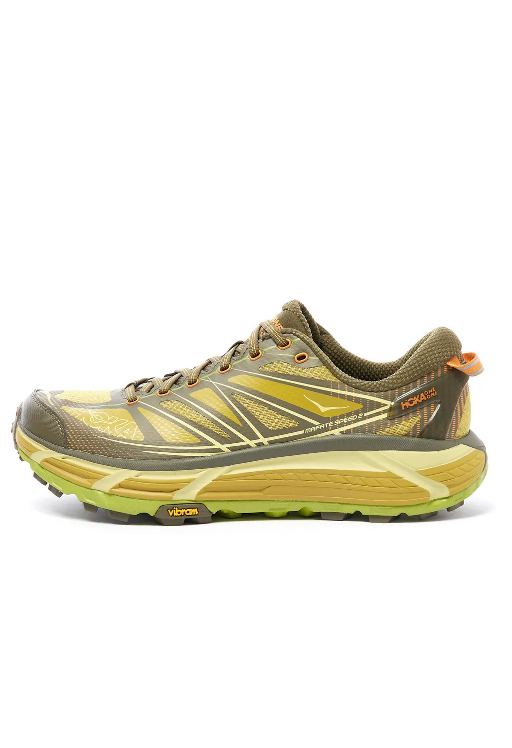 Hoka Unisex Mafate Speed 2 Trainers - Dark Olive / Golden Lichen