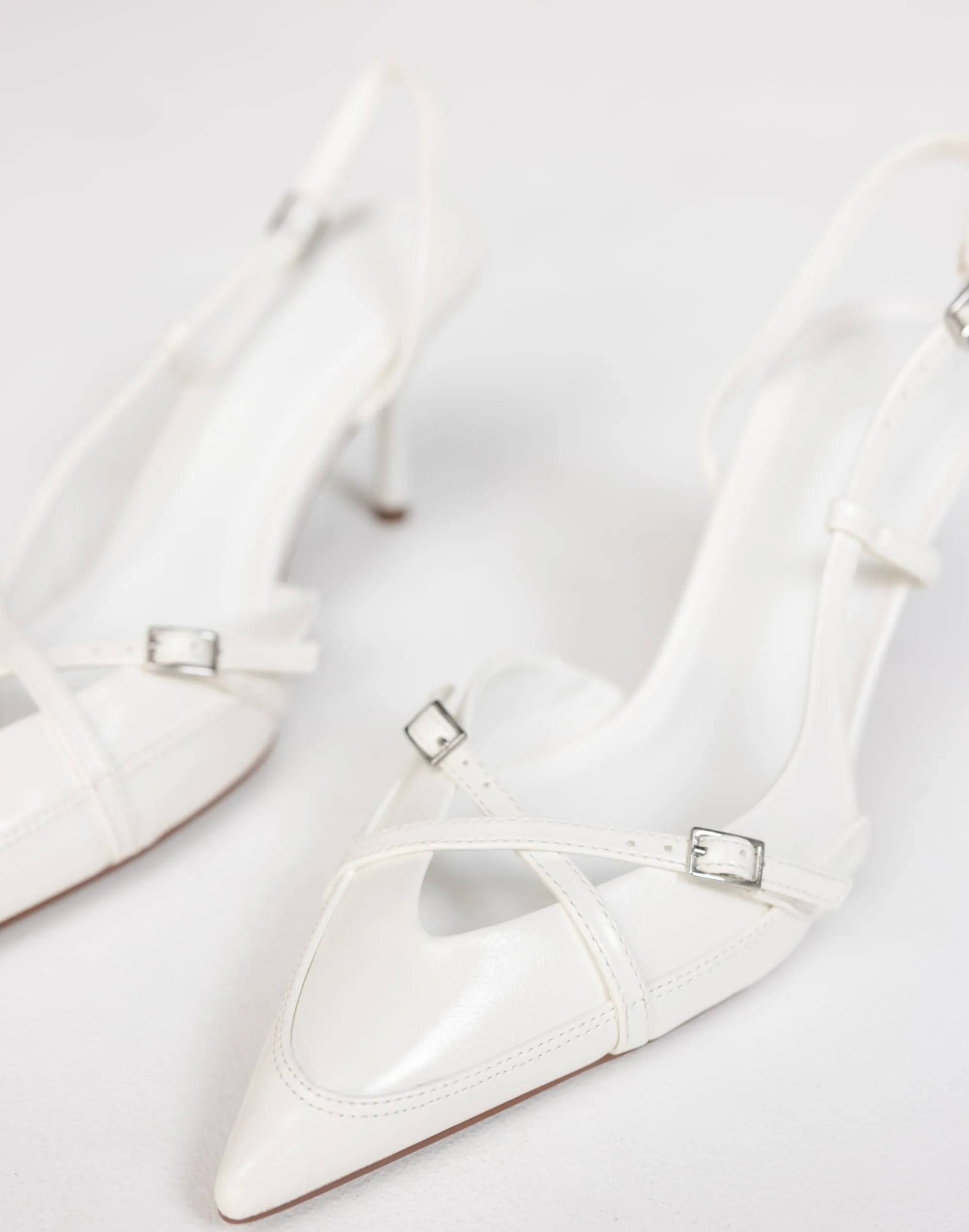 Huxly Heels (White Shine) - By Billini