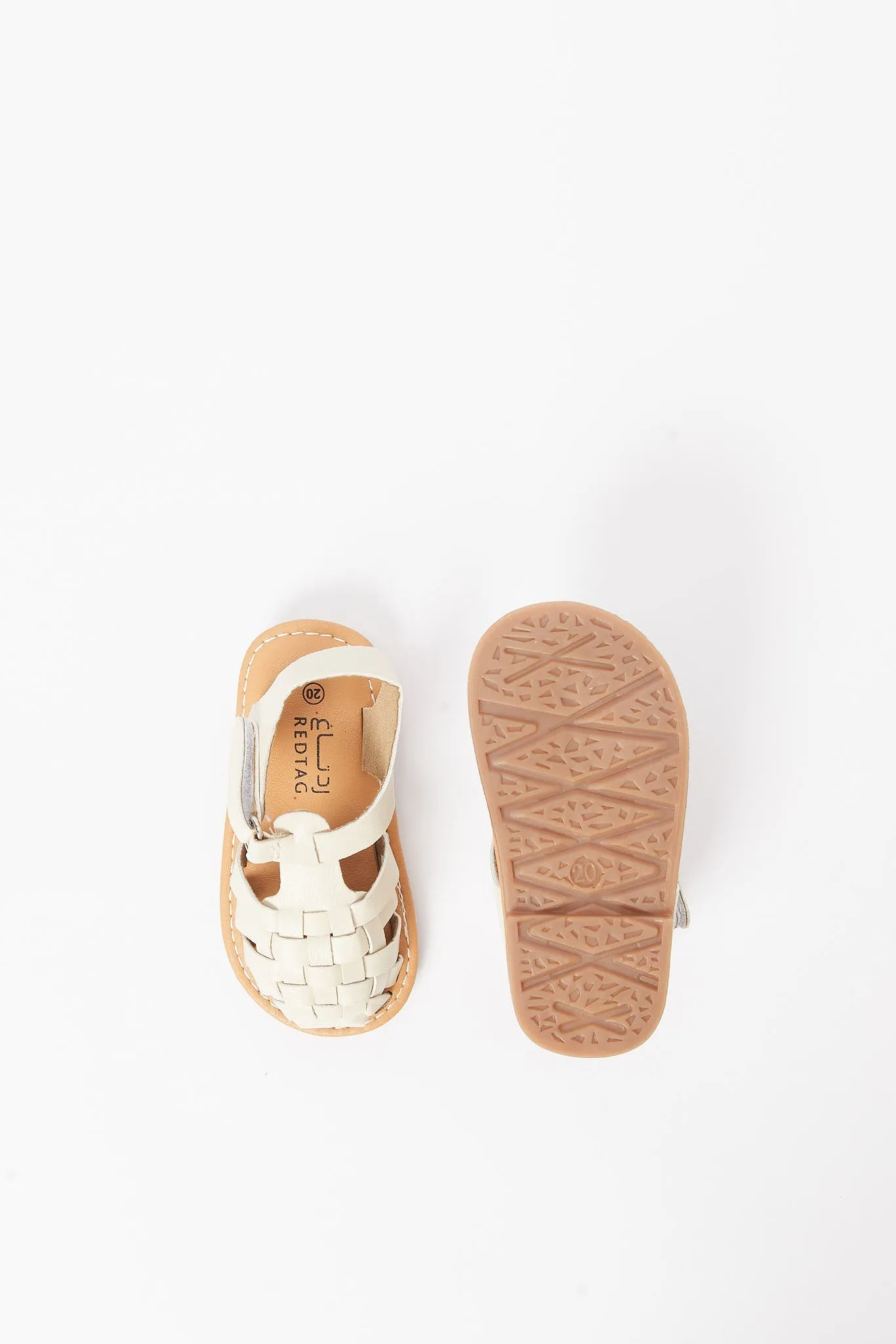 Infant Boys Cream Velcro Fisherman Sandal