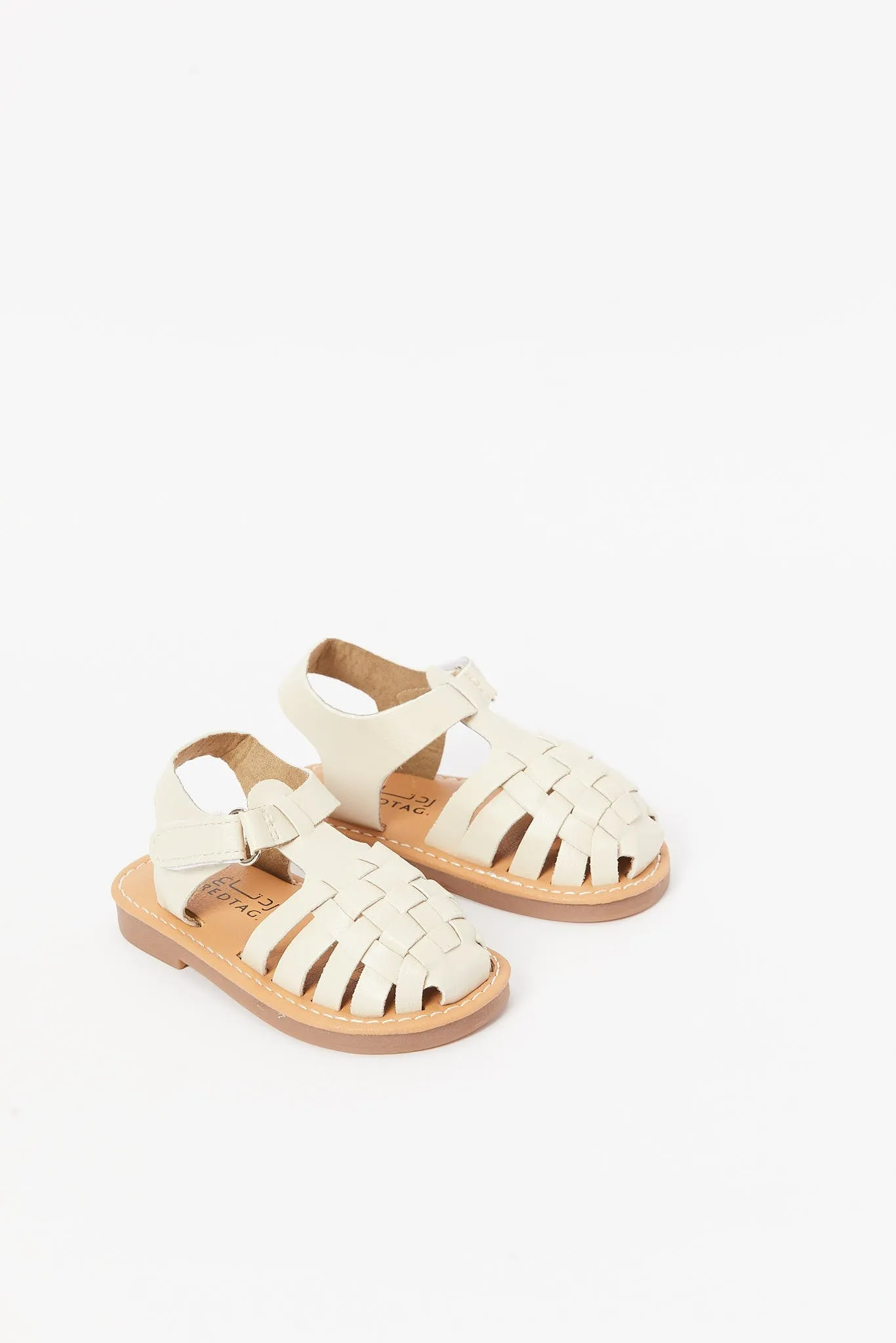 Infant Boys Cream Velcro Fisherman Sandal