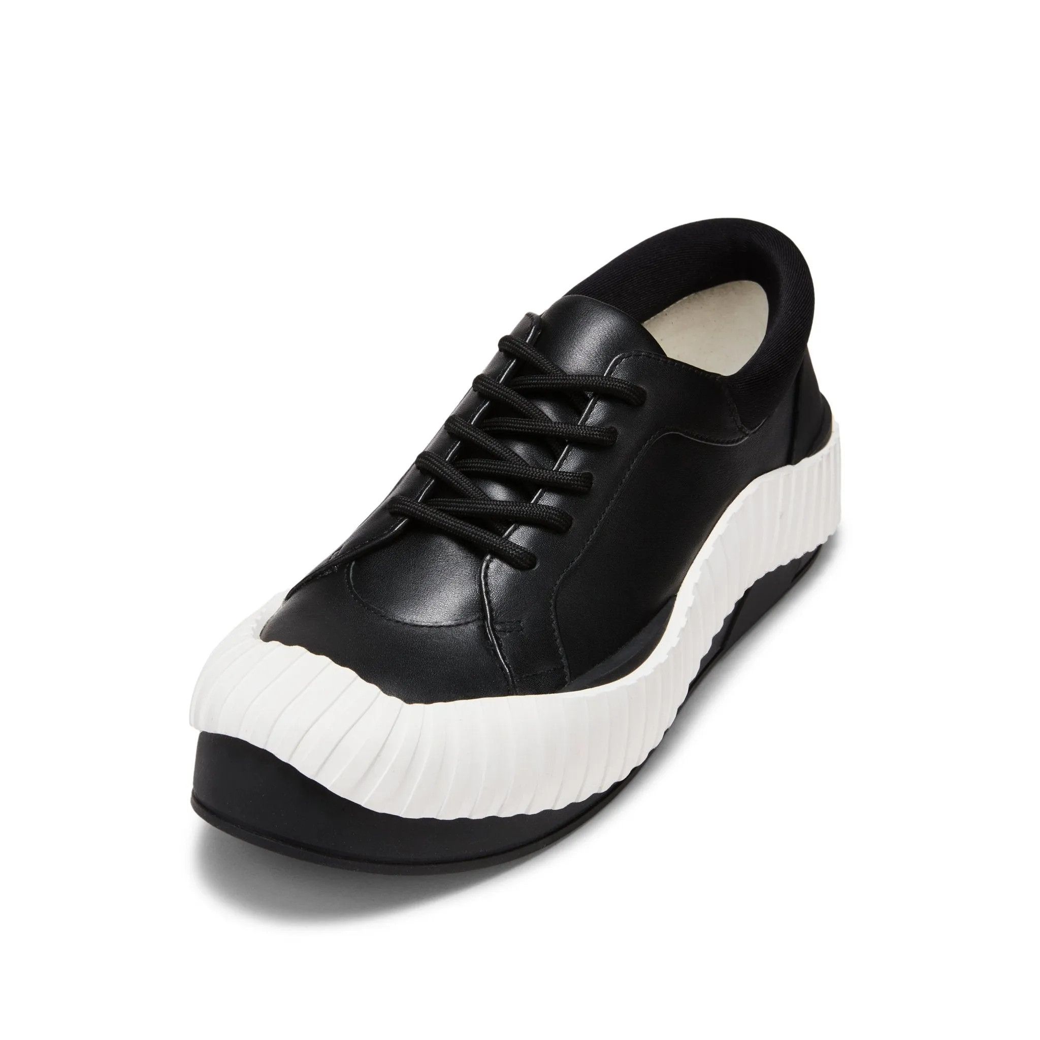 Irregular Wavy Edge Thick-soled Casual Shoes in Black