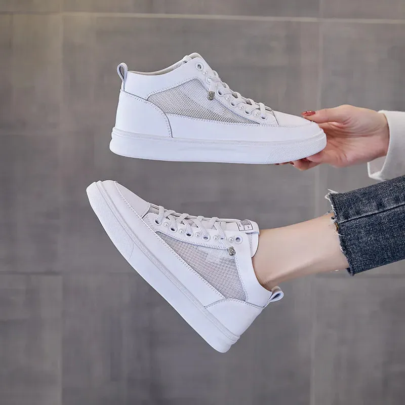 Joskaa 2024 New Platform Leather White Sneakers