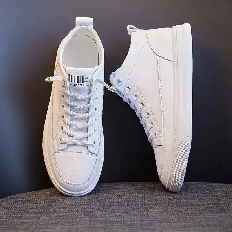 Joskaa 2024 New Platform Leather White Sneakers