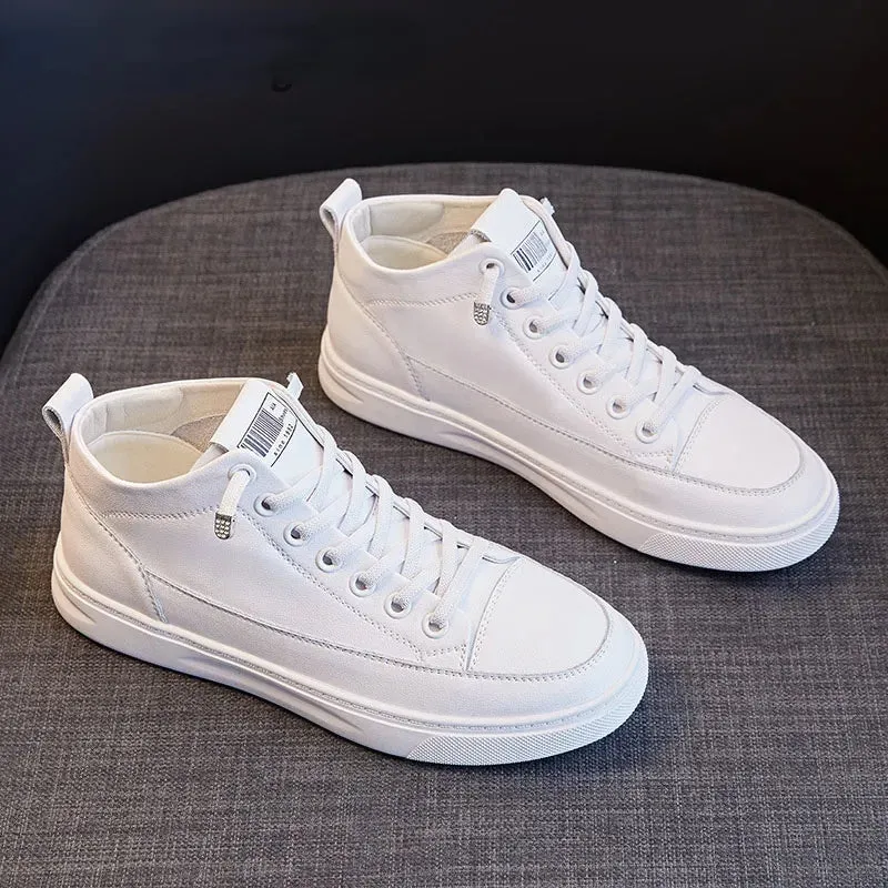 Joskaa 2024 New Platform Leather White Sneakers