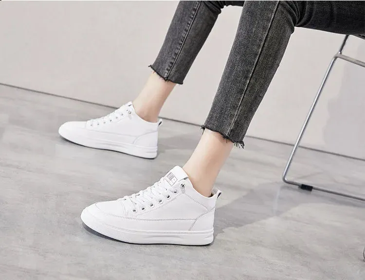 Joskaa 2024 New Platform Leather White Sneakers