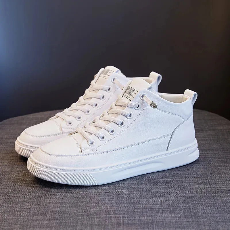 Joskaa 2024 New Platform Leather White Sneakers